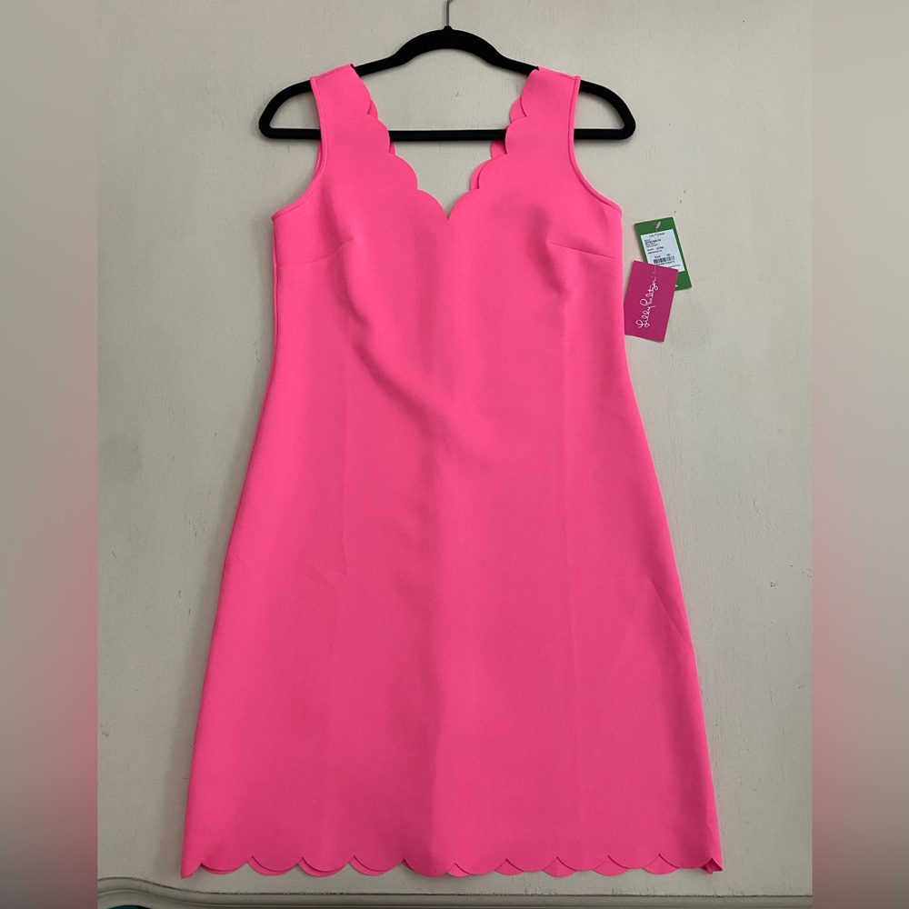 Womens Lilly Pulitzer Mikayla Shift dress. Sz XS. Kir Royal Pink. NWT. Scallop.